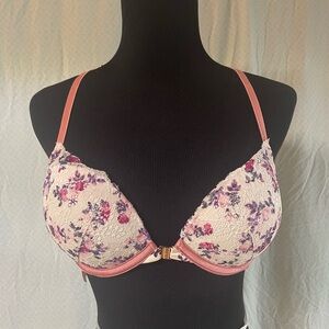 Victoria's Secret Pink and Purple Floral Lace Bra